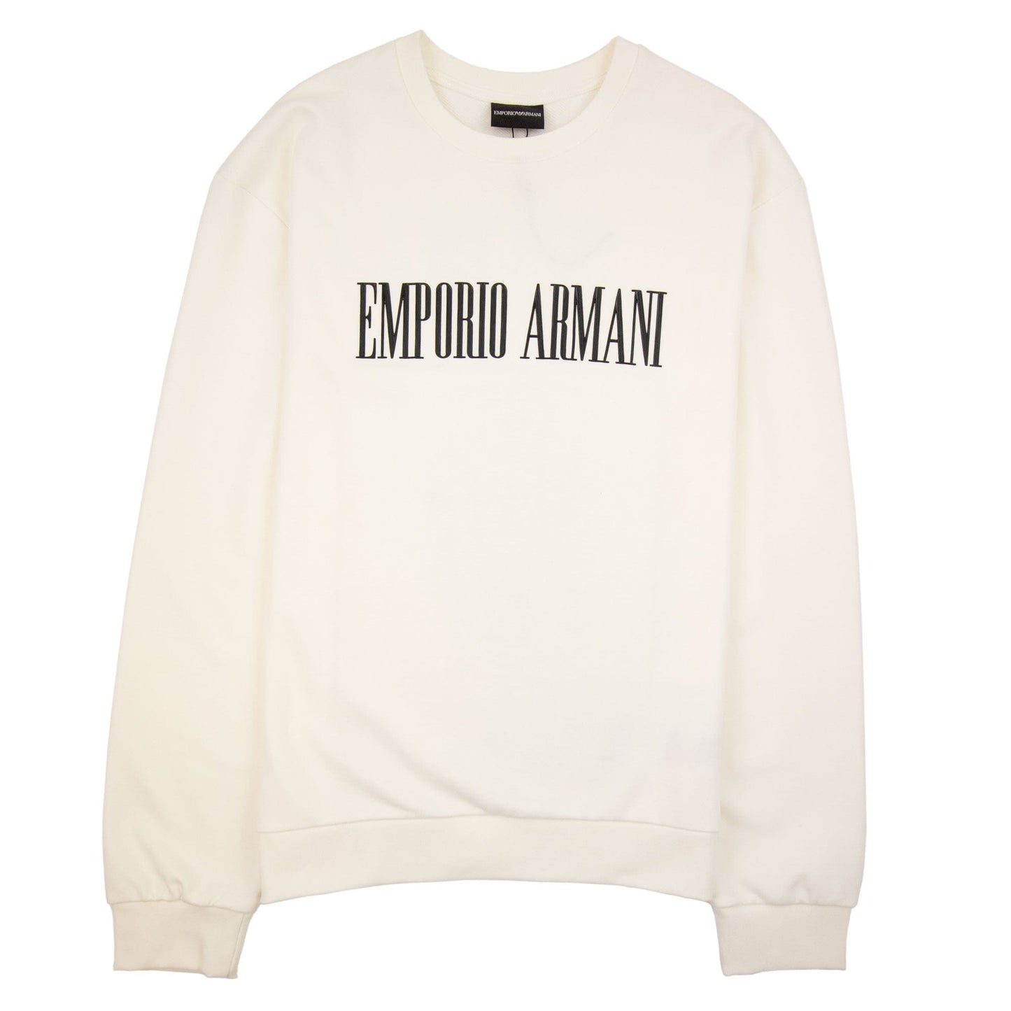 Emporio Armani Text-print Cotton-blend Sweatshirt White