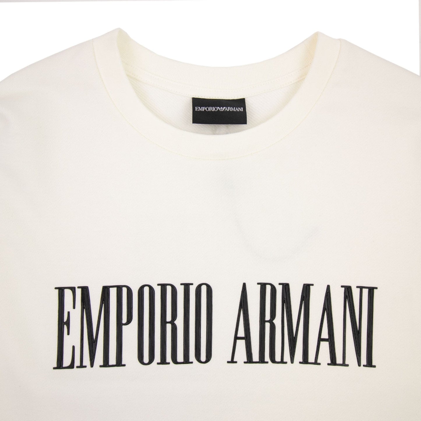 Emporio Armani Text-print Cotton-blend Sweatshirt White