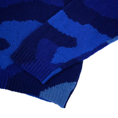 Valentino Camouflage Wool Jumper Blue/camo