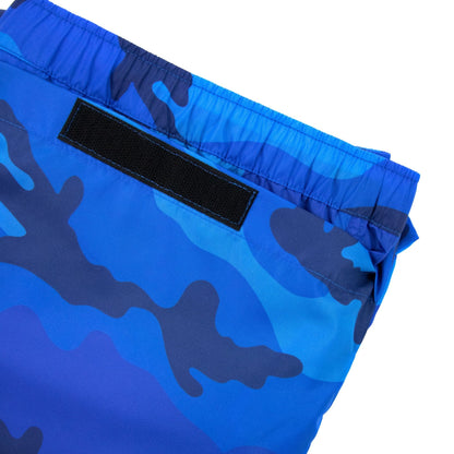 Valentino Camouflage Print Nylon Swim Short Blue/camo
