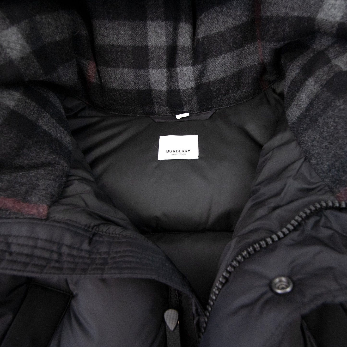 Burberry Logo Applique Puffa Coat