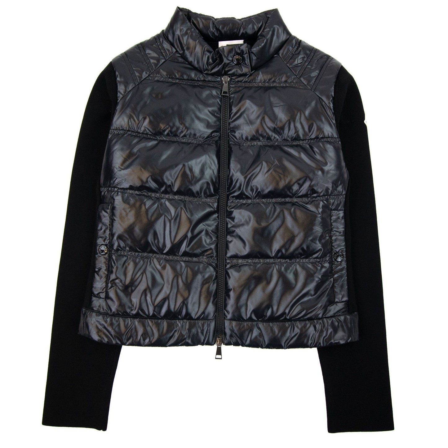 Moncler Women High Neck Shell Knit Cardigan Black 999