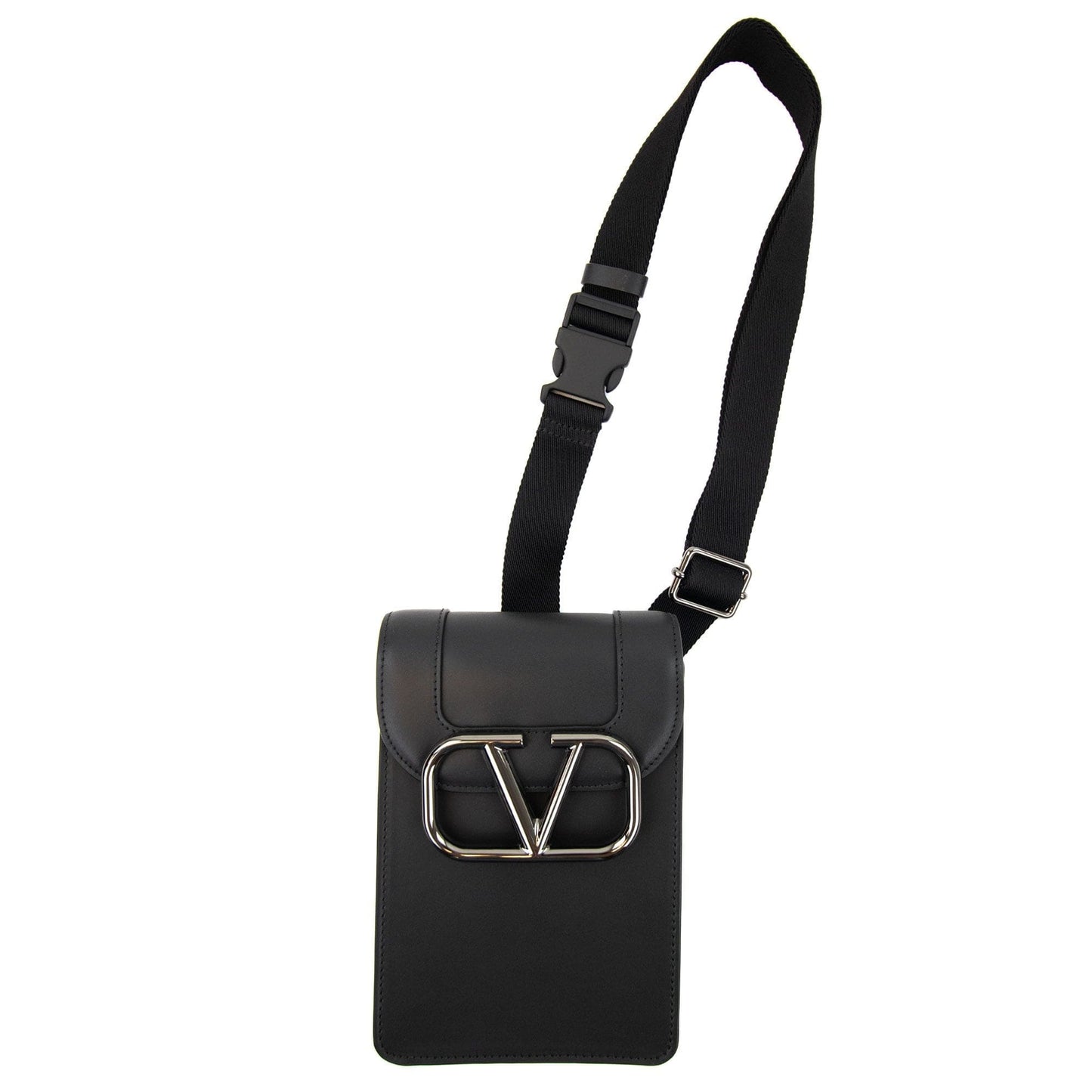 Valentino Cross Body Metal Badge Bag Black