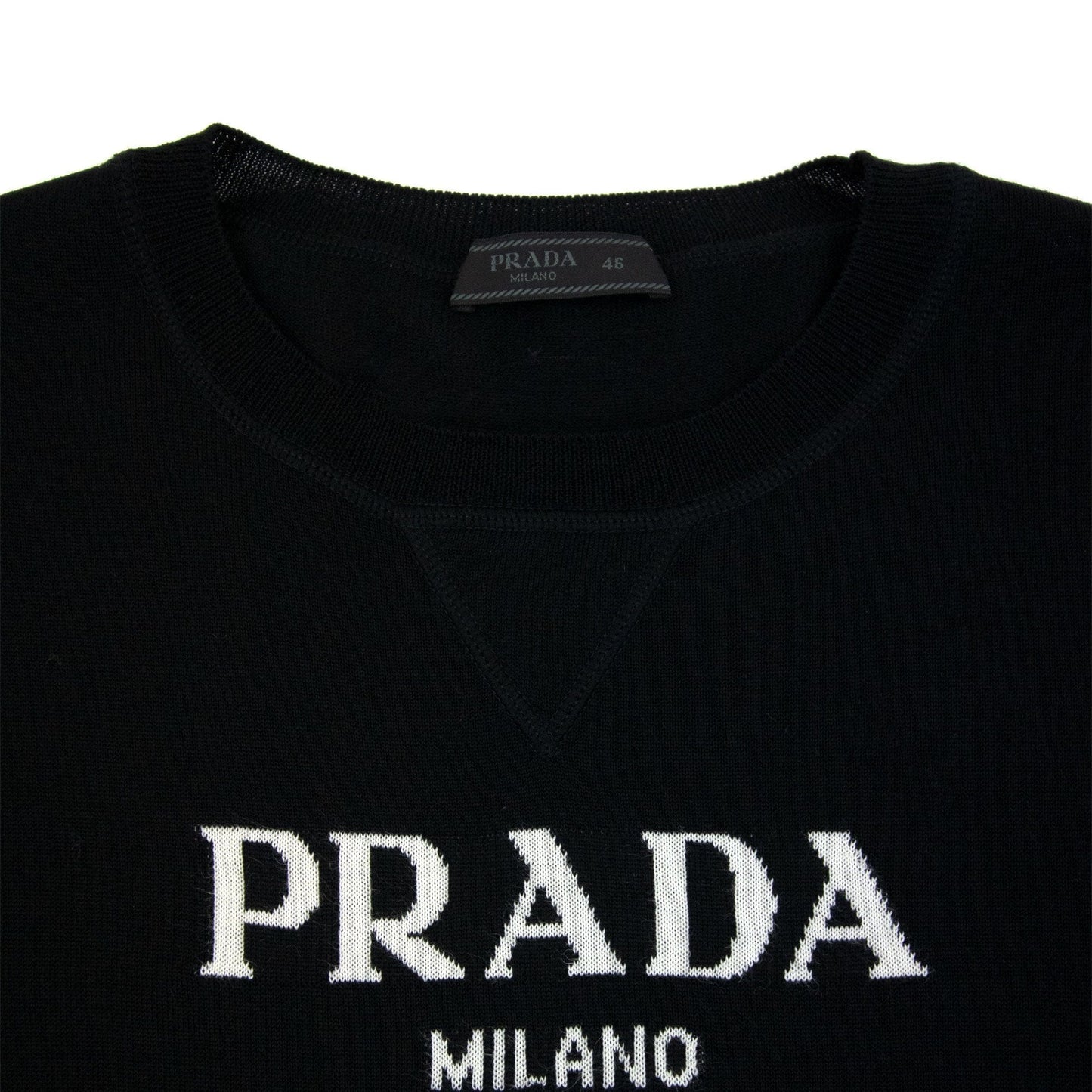 Prada Wool And Cashmere Crew T-shirt Black