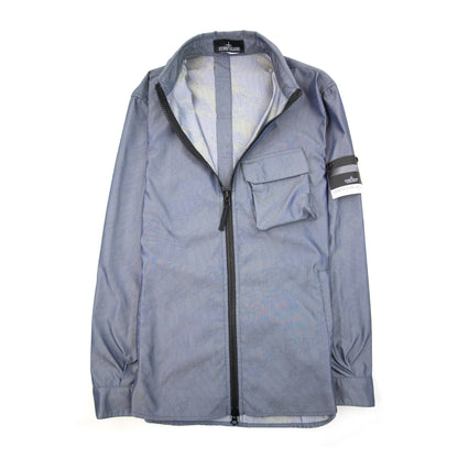 Stone Island Shadow Project Lenticular Zip-up Overshirt Jacket Blue V0022