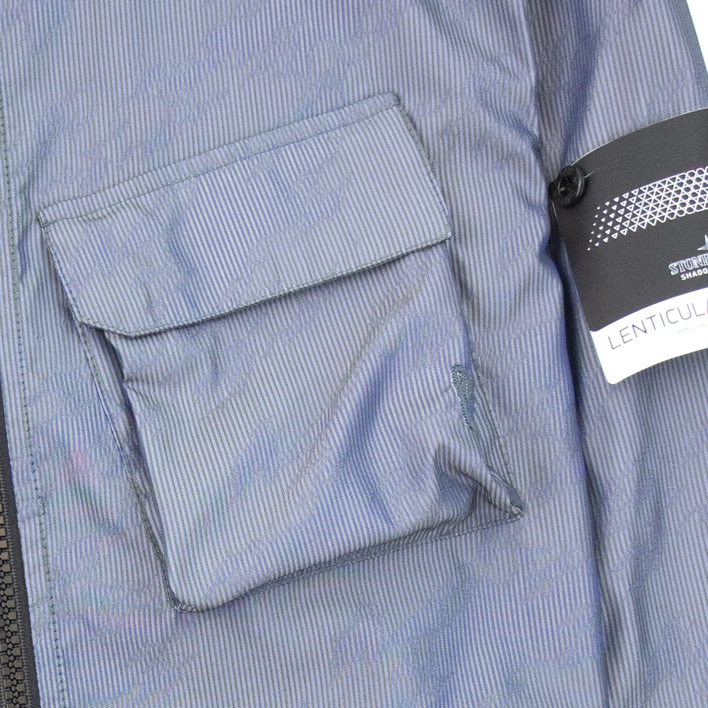 Stone Island Shadow Project Lenticular Zip-up Overshirt Jacket Blue V0022