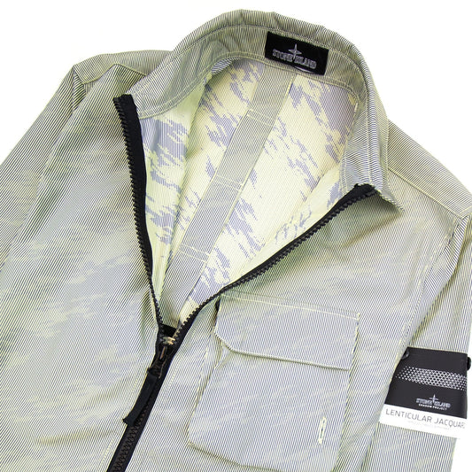 Stone Island Shadow Project Lenticular Zip-up Overshirt Jacket Lemon V0031