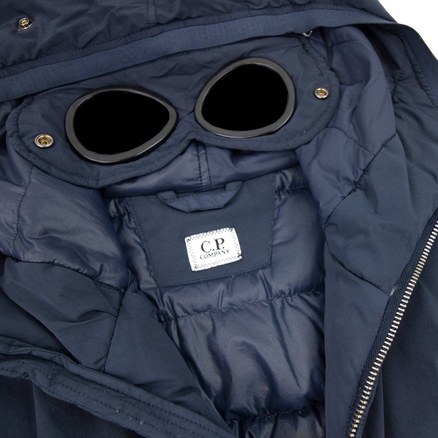Cp Company Padded Parka With Goggle Hood Navy 881