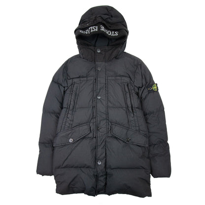 Stone Island Junior Garment Dyed Crinkle Reps Ny Down Jacket Black Voo29