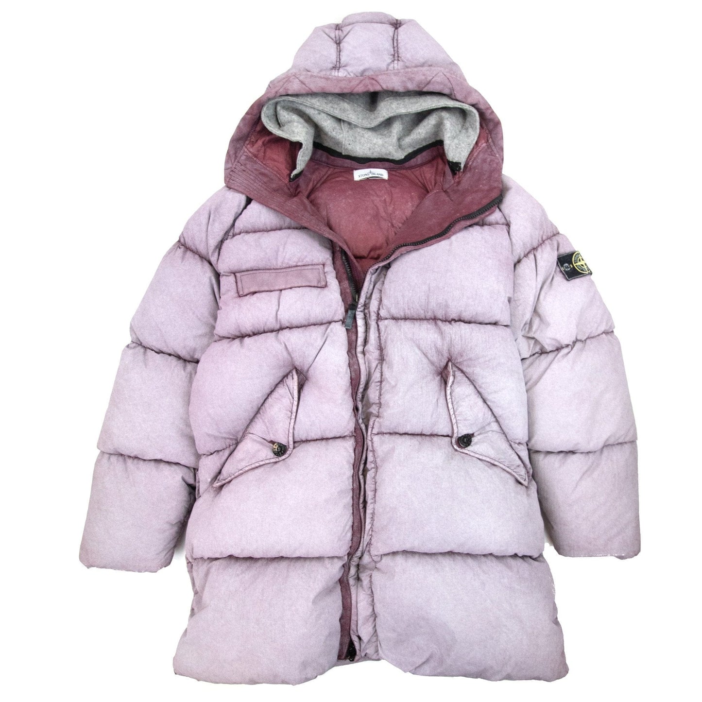 Stone Island 70253 Tela Nylon Down Frost Jacket Burgundy V0012