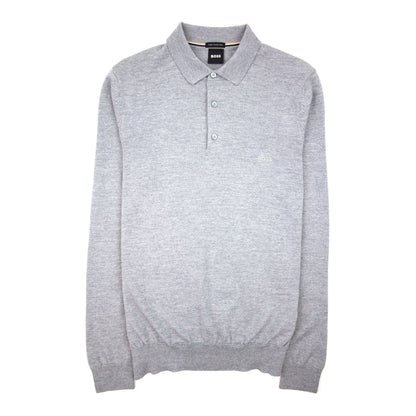 Hugo Boss Bono-l Embroidered Logo Knitted Polo Grey 041
