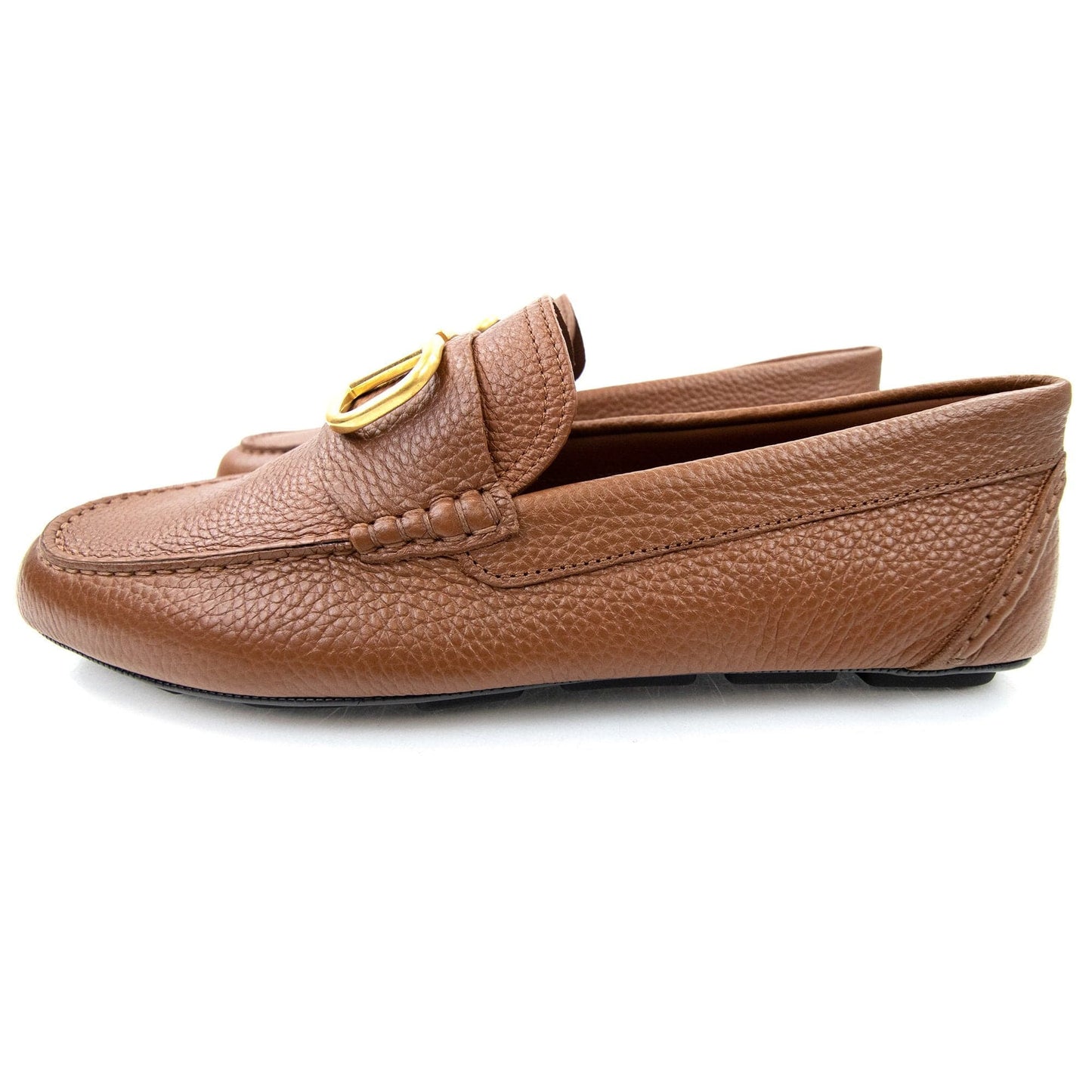 Valentino Vlogo Calfskin Driving Shoe Tan Brown L94