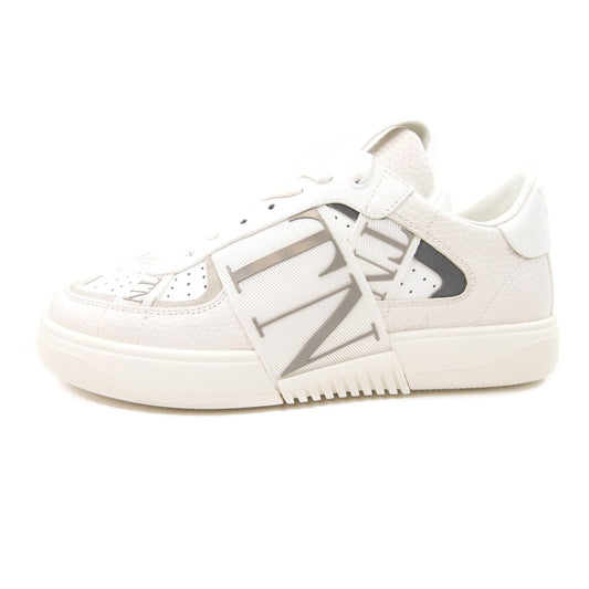 Valentino Vl7n Logo Embellished Leather Trainers Bianco/grey 22e