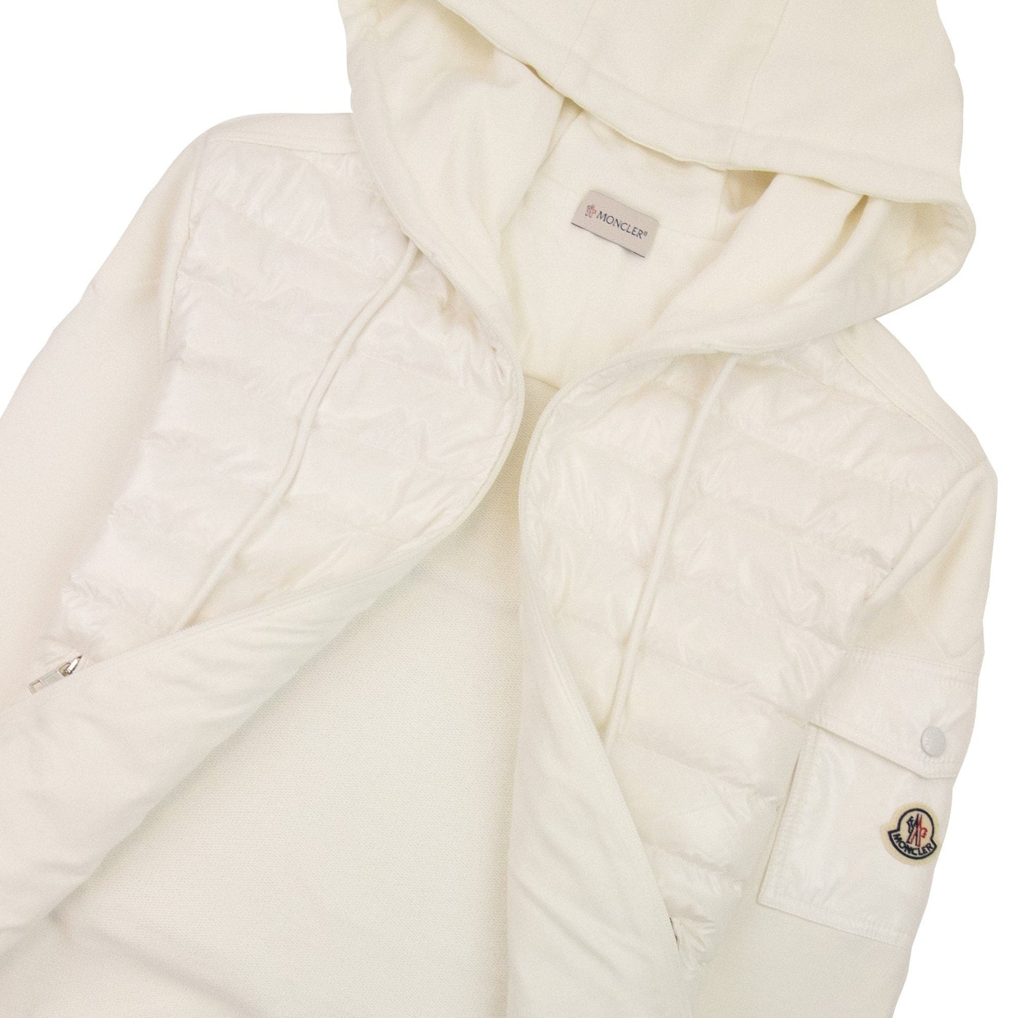 Moncler Maglia Con Hoodied Cardigan White 034