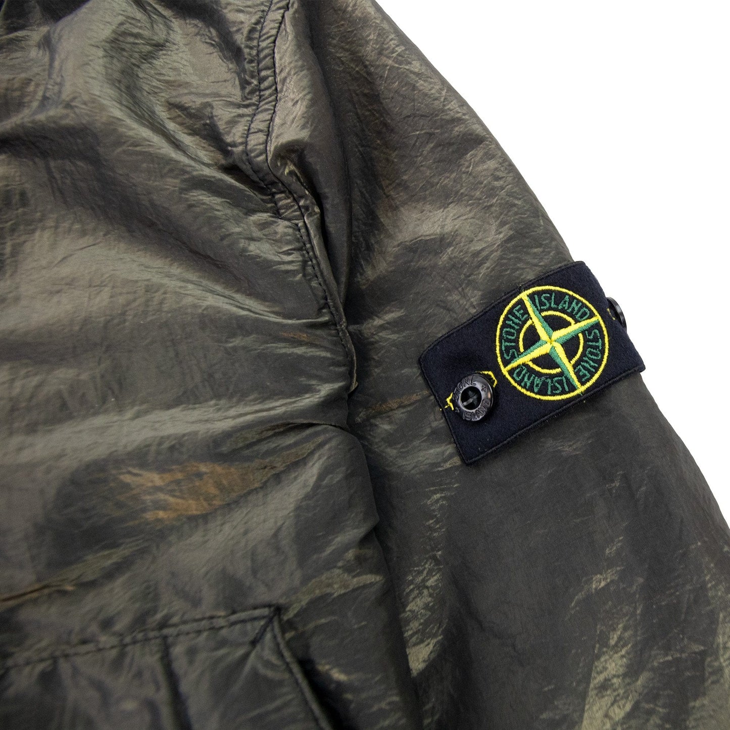 Stone Island Junior 40737 Iridescent Effect Bomber Jacket Khaki V2029