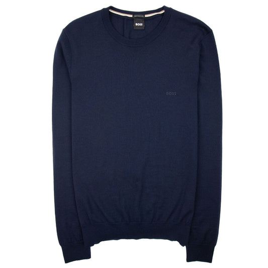 Hugo Boss Botto-l Embroidered Logo With Responsible Wool Swe Dark Navy 404