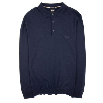 Hugo Boss Bono-l Embroidered Logo Knitted Polo Dark Navy 404