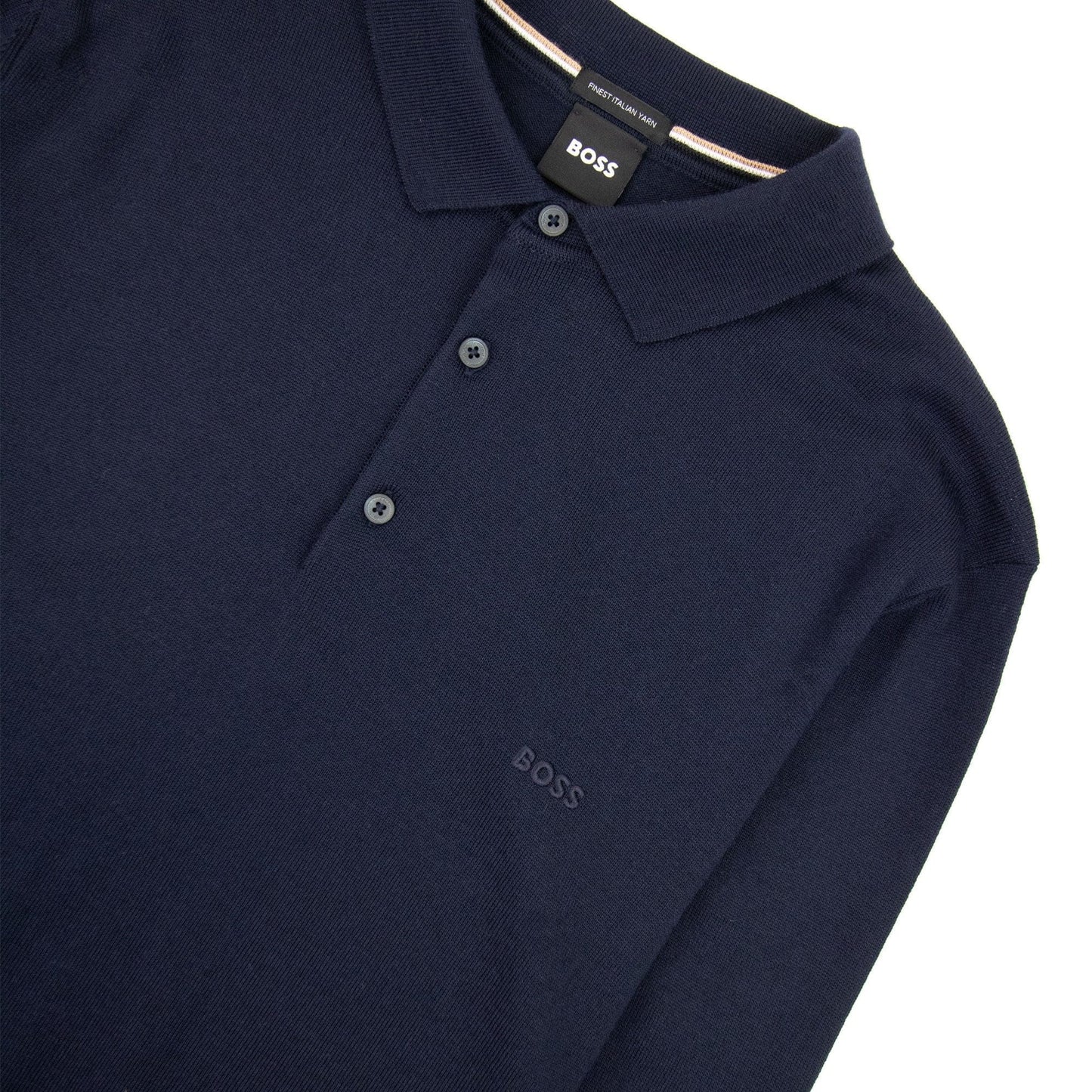 Hugo Boss Bono-l Embroidered Logo Knitted Polo Dark Navy 404