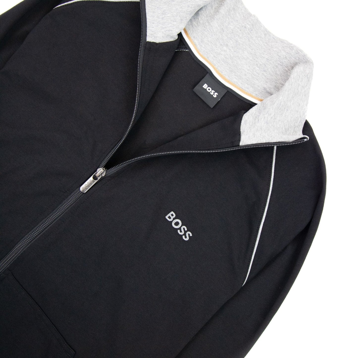 Hugo Boss Mix&amp;match Logo Zip Funnel Neck Black 001