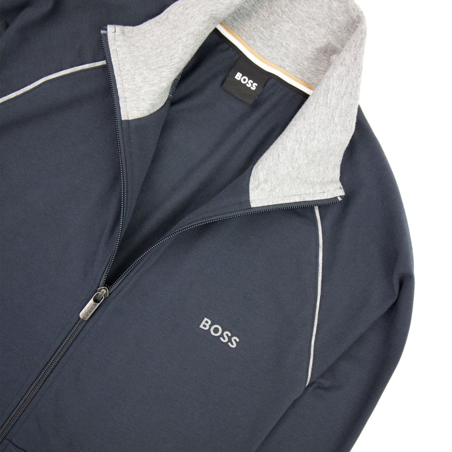 Hugo Boss Mix&amp;match Logo Zip Funnel Neck Navy 403