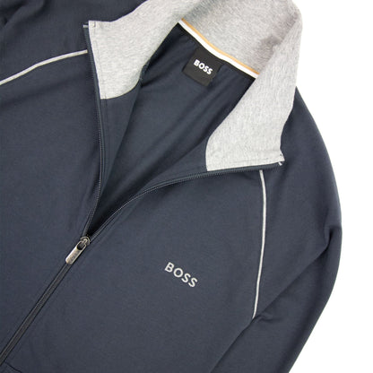 Hugo Boss Mix&amp;match Logo Zip Funnel Neck Navy 403