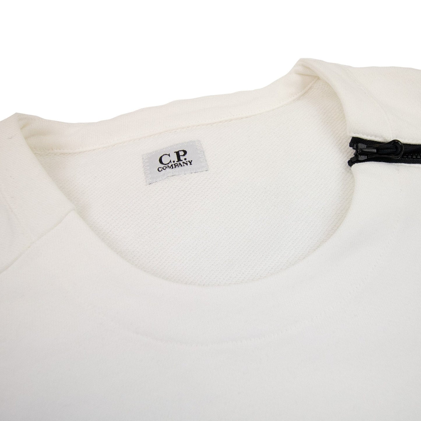 Cp Company Asymmetric Zip Sweatshirt White 112