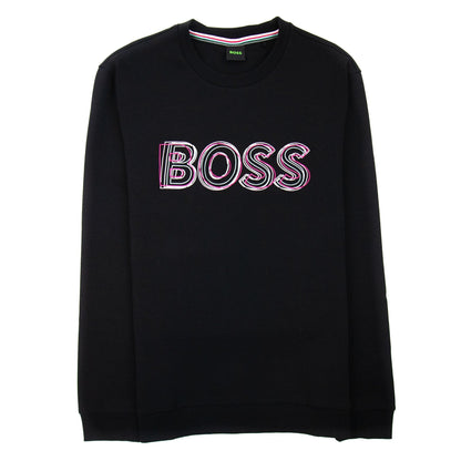 Hugo Boss Salbo 1 Embroidered Layered Logo Sweatshirt Black 001