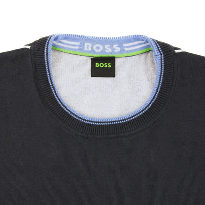 Hugo Boss Ritom Curved Logo Sweatshirt Dark Navy 402