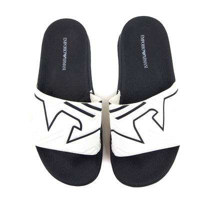 Emporio Armani Band Print Eagle Logo Slider Black/white