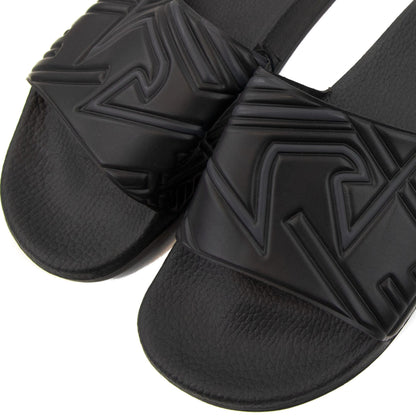 Emporio Armani Band Print Eagle Logo Slider Black