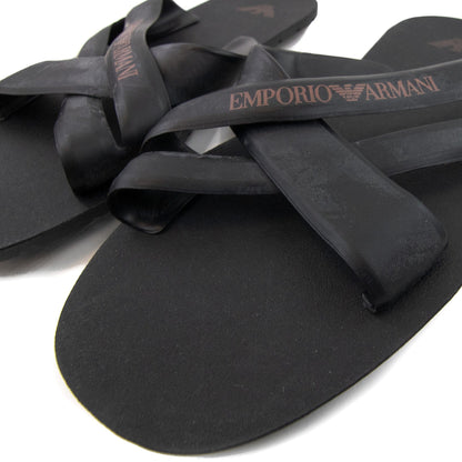 Emporio Armani Logo Sea Slippeer Nero