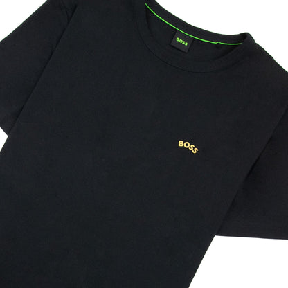 Hugo Boss Tee Curved Logo T Shirt Black 002