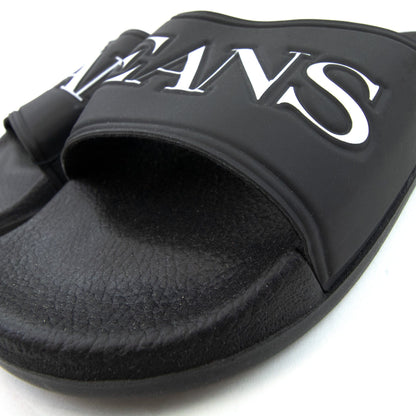 Armani Jeans Logo Leather Sliders Nero