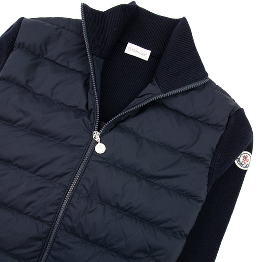 Moncler Padded Wool Cardigan Navy 769