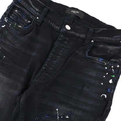 Amiri Aged Black Paint Splatter Mx1 Black