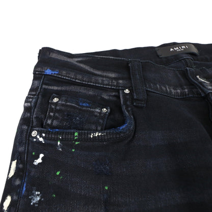 Amiri Aged Black Paint Splatter Mx1 Black