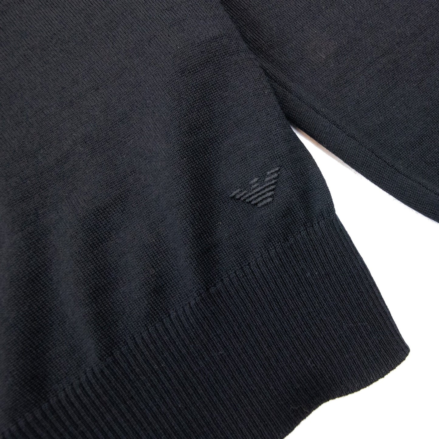 Emporio Armani Wool Knitted Long Sleeve Polo Black 999