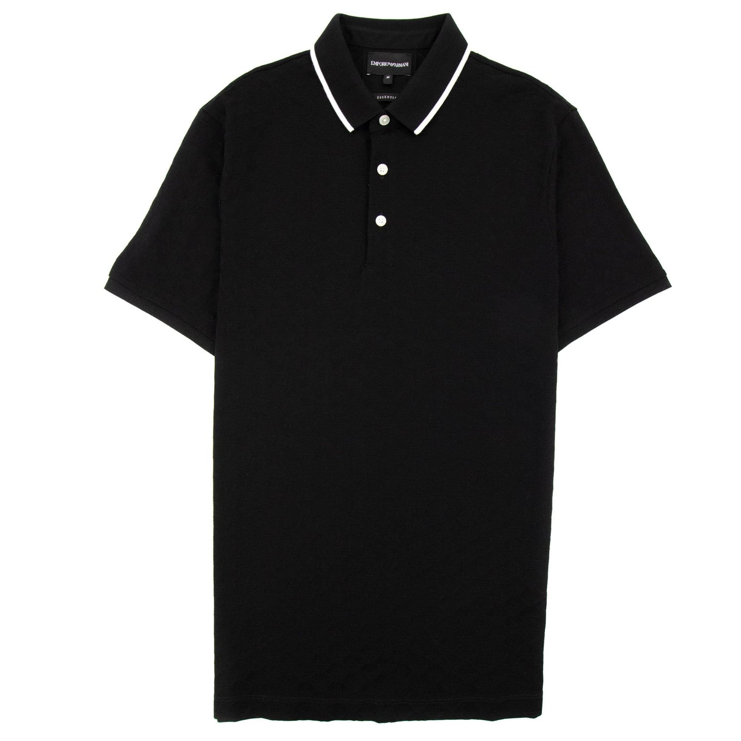 Emporio Armani All Over Jacquard Eagle Logo Polo Black 999