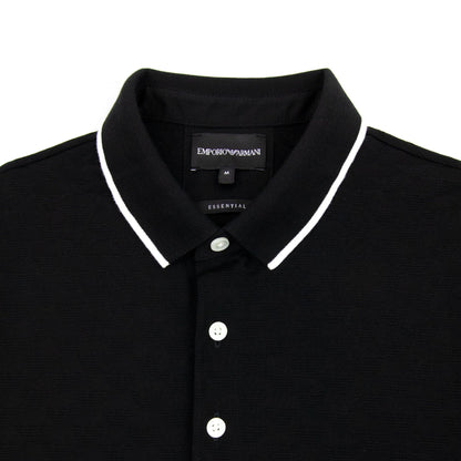 Emporio Armani All Over Jacquard Eagle Logo Polo Black 999