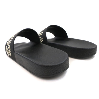 Dsquared2 Dsq2 Stude Logo Leather Sliders Black