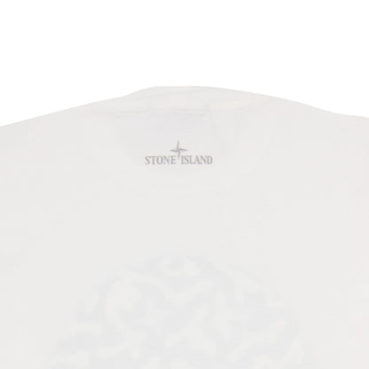 Stone Island Junior 21071 Camo Reflective Logo T Shirt Off White V0099