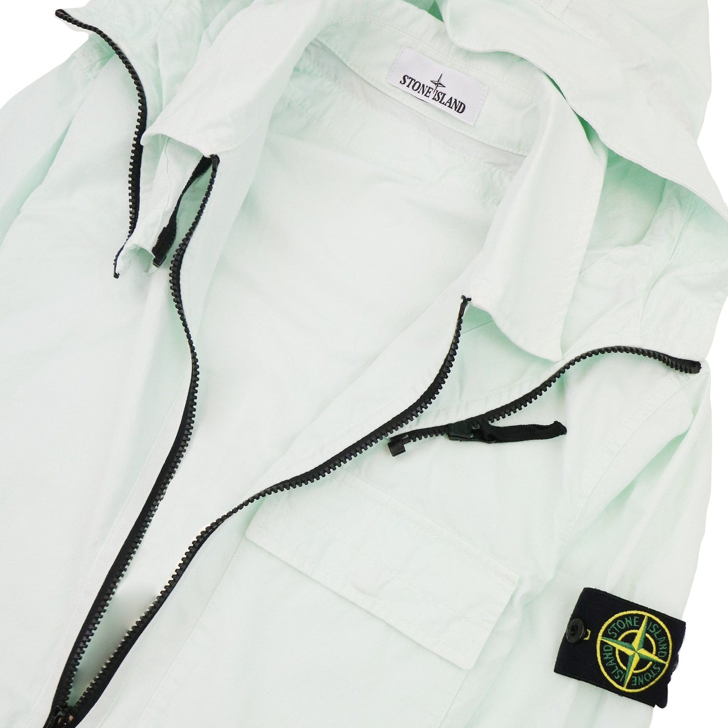 Stone Island 114wn T.co+old Overshirt Detachable Hood Mint Green
