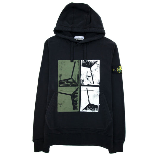Stone Island 64182 Xilografia Four Hoody Black V0029