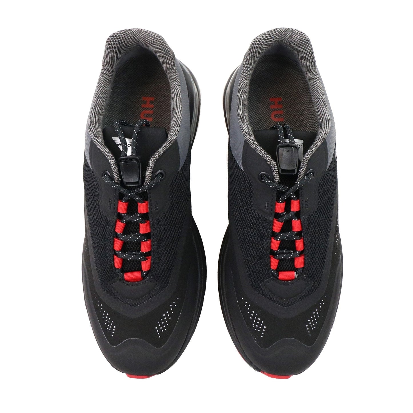 Hugo Axel Runner Mixed Material Trainer Black 001
