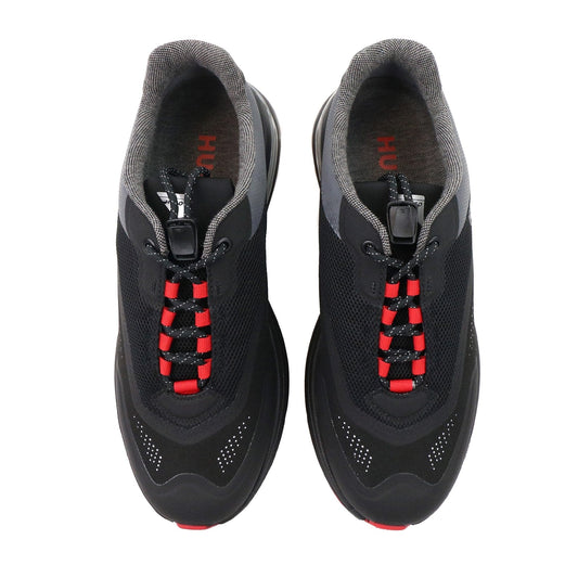 Hugo Axel Runner Mixed Material Trainer Black 001