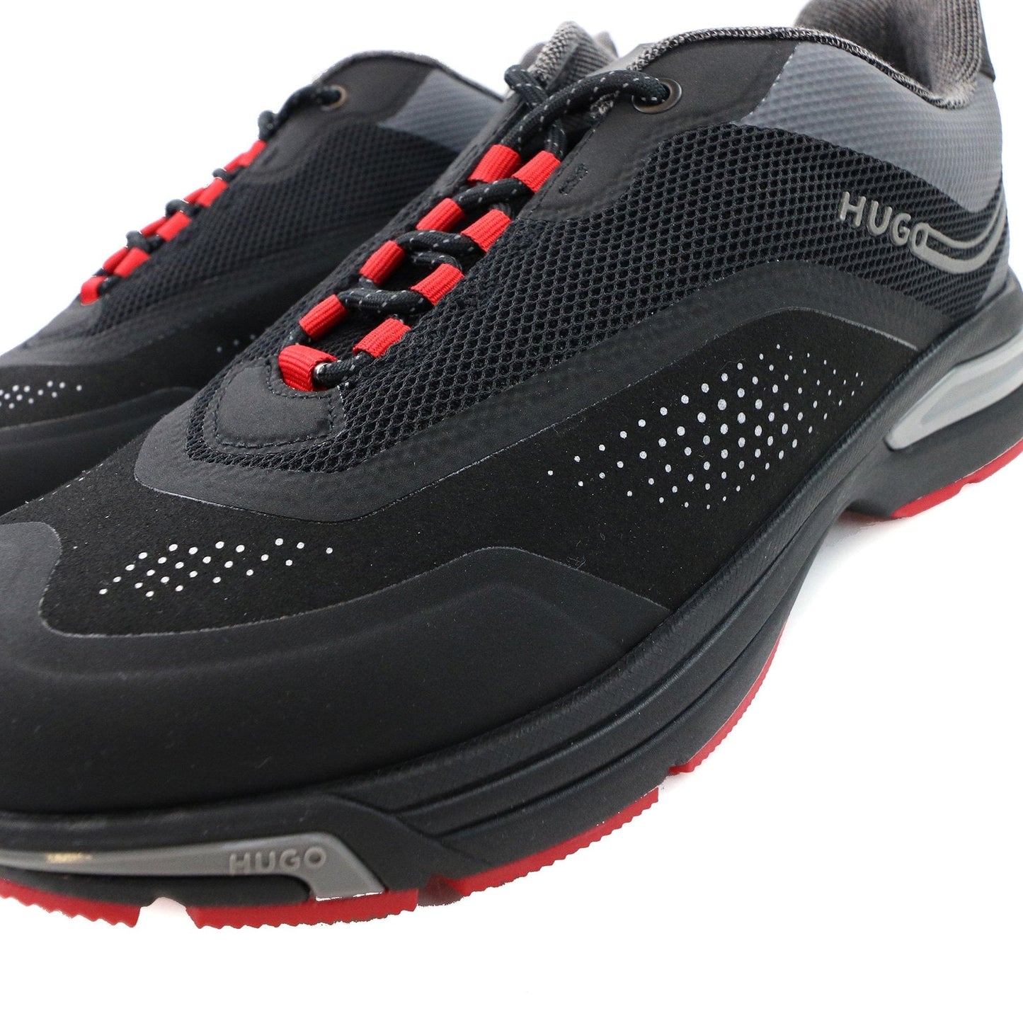 Hugo Axel Runner Mixed Material Trainer Black 001