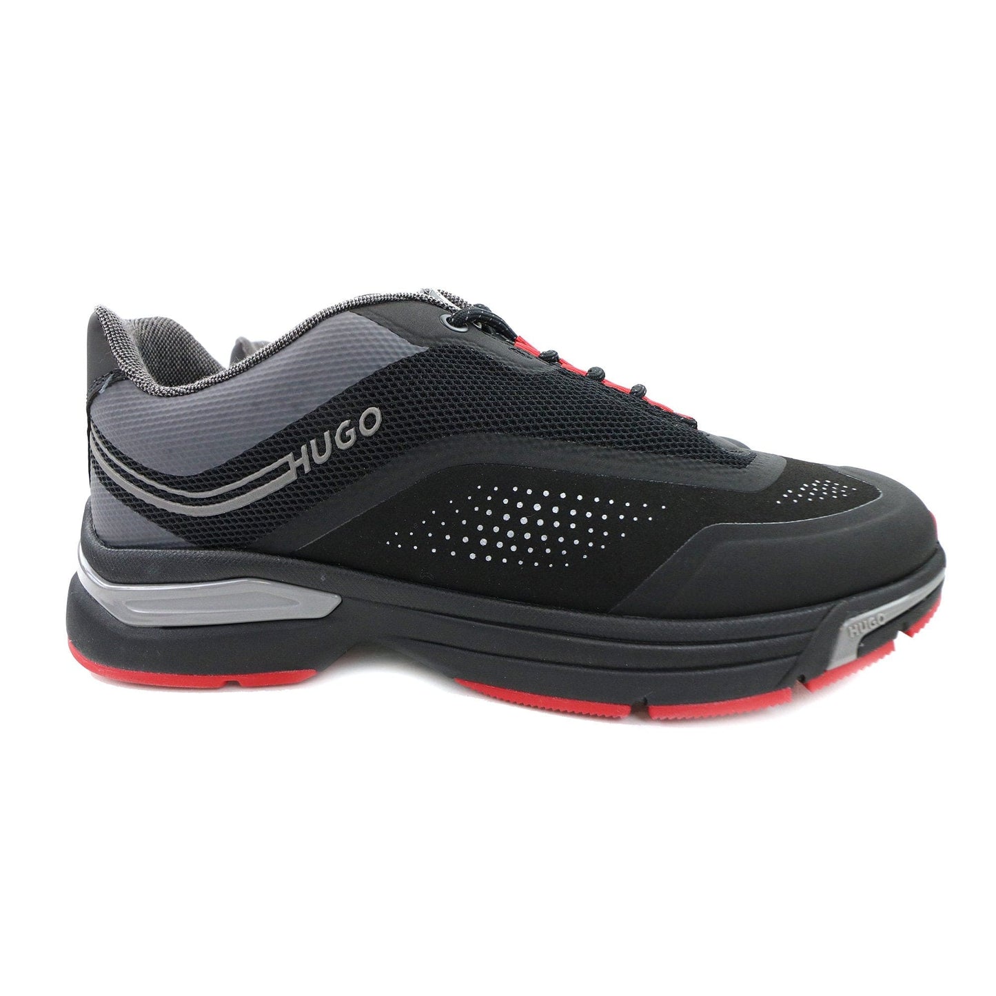 Hugo Axel Runner Mixed Material Trainer Black 001