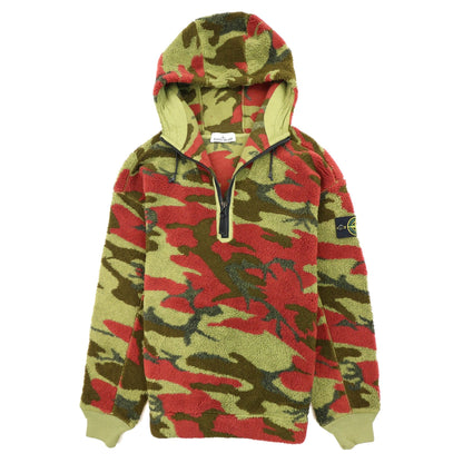 Stone Island 616e3 Heritage Camo Pile Hoodied Sweatshirt Military Green V0054