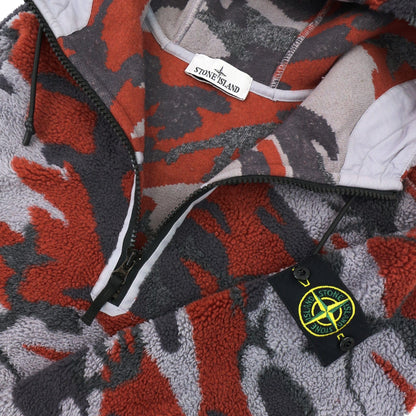 Stone Island 616e3 Heritage Camo Pile Hoodied Sweatshirt Lavender V0047