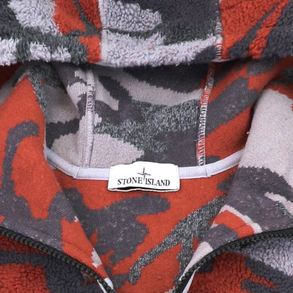Stone Island 616e3 Heritage Camo Pile Hoodied Sweatshirt Lavender V0047